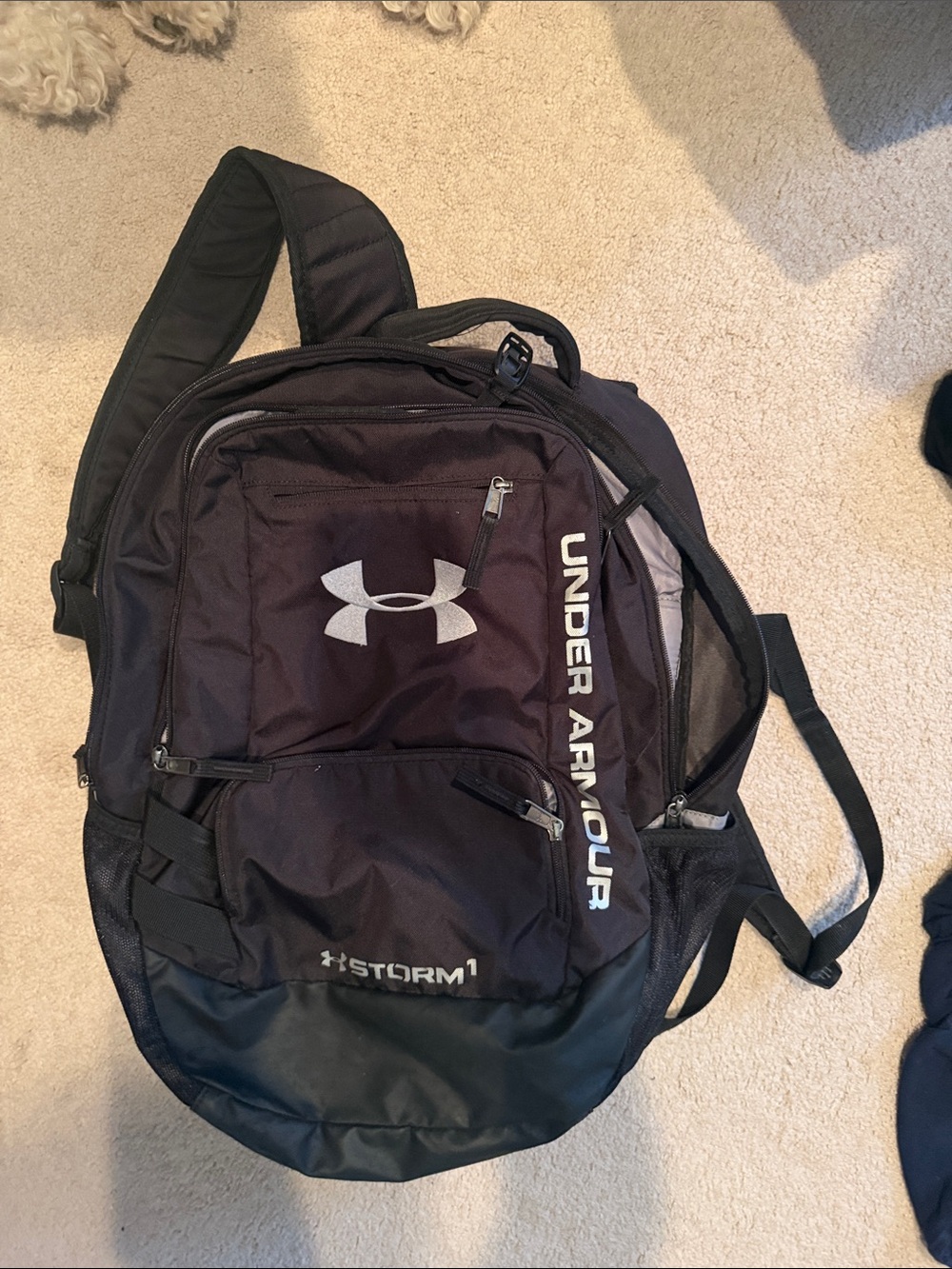 Under Armour Black Backpack with White Logo